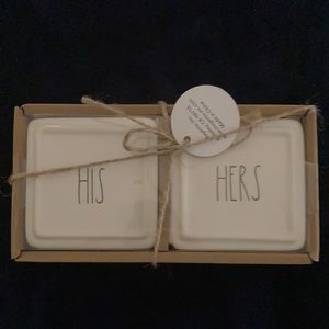 RAE DUNN HIS & HERS Jewelry Box Set of 2 Rae Dunn Artisan Collection